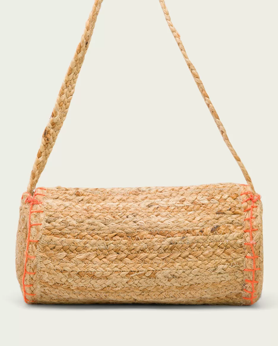 PORRONET Bolso Yute Natural Naranja Granadella- Bolsos