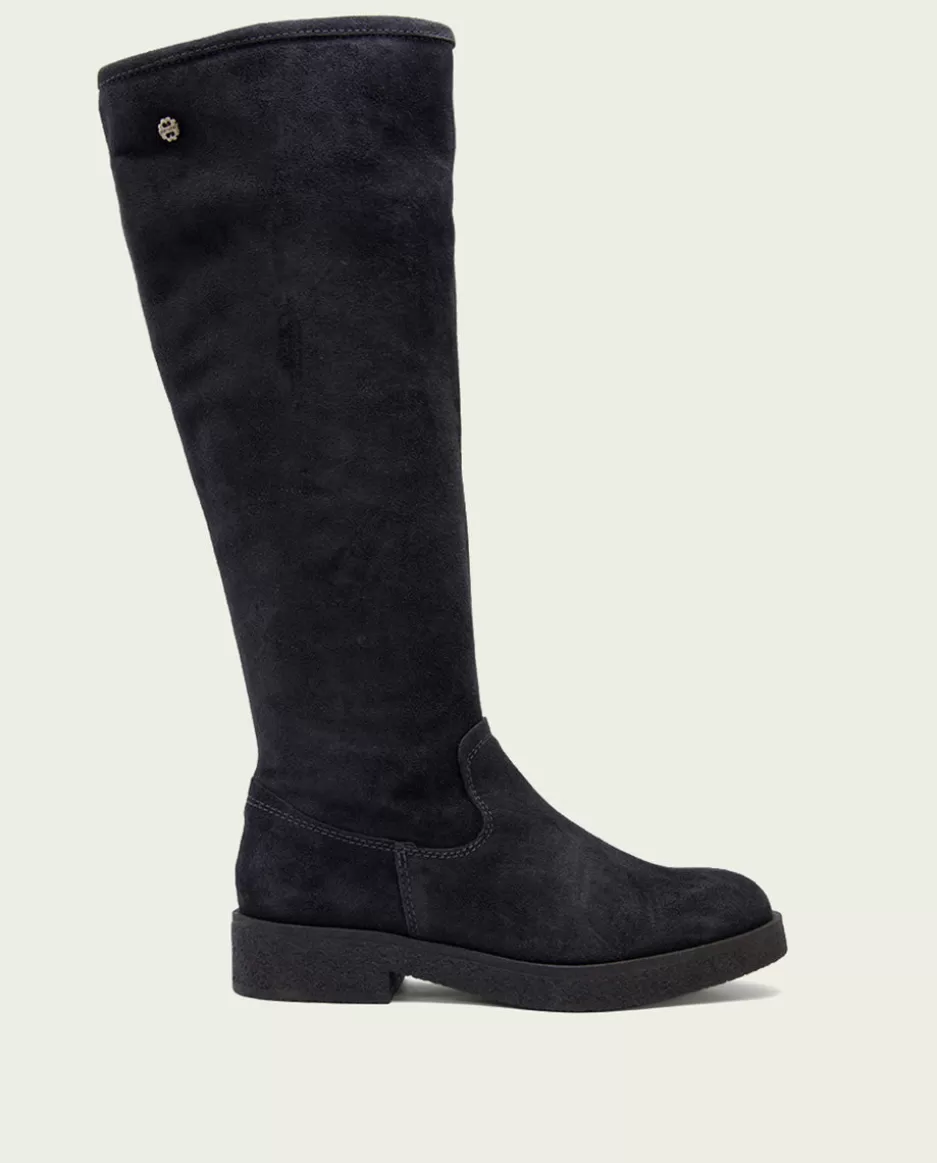 PORRONET Botas Altas Planas Carbon Con Cremallera Vega- Botas Mujer