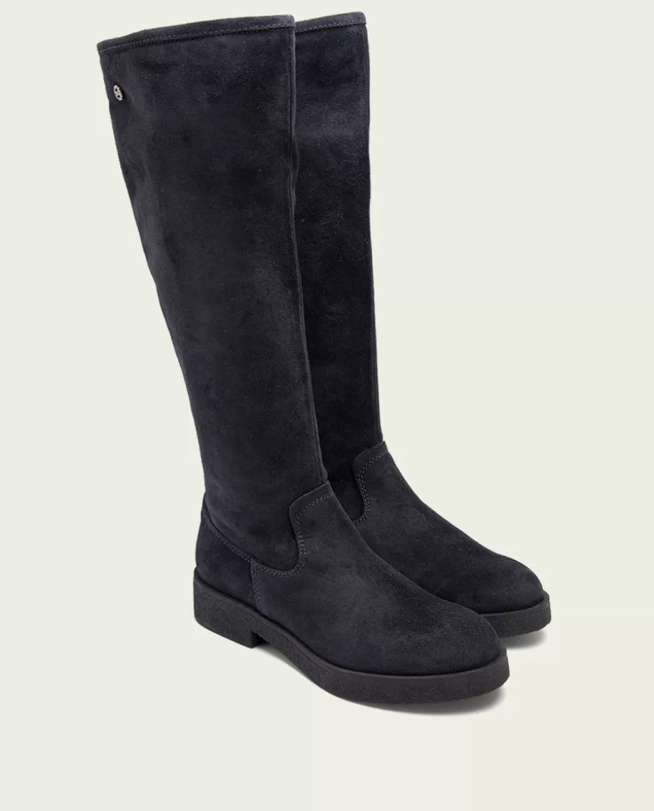 PORRONET Botas Altas Planas Carbon Con Cremallera Vega- Botas Mujer