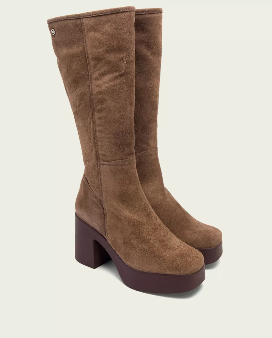 PORRONET Botas De Tacón Moka Con Cremallera Larisa- Botas Mujer