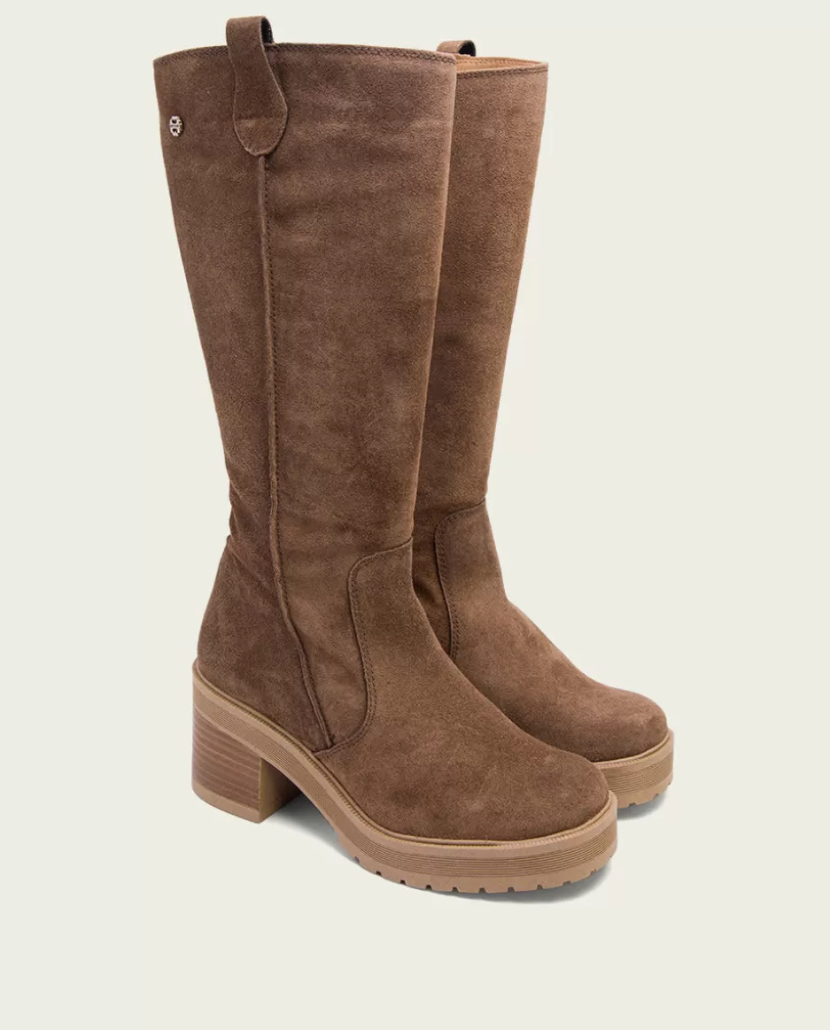 PORRONET Botas De Tacón Moka Con Cremallera Roxana- Botas Mujer