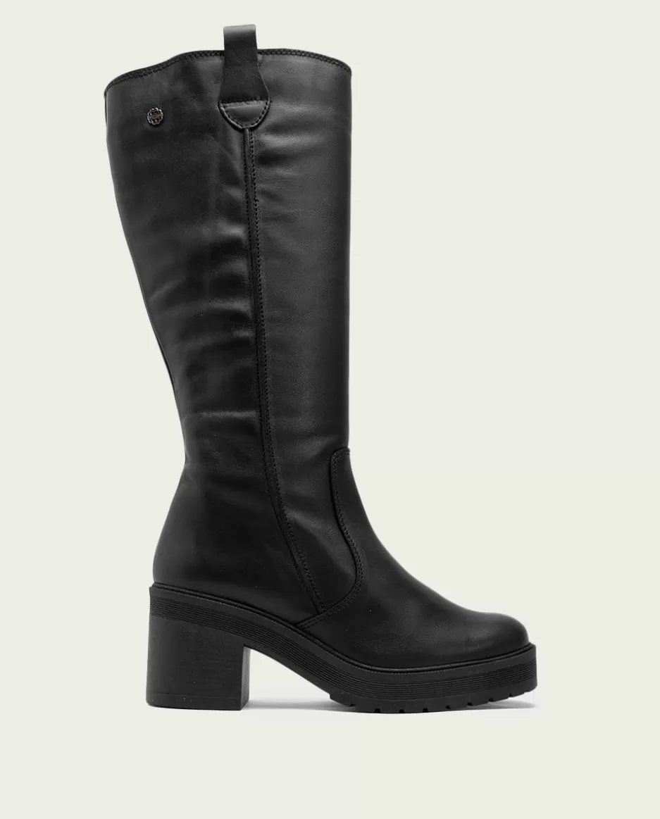 PORRONET Botas De Tacón Negro Con Cremallera Riva- Botas Mujer