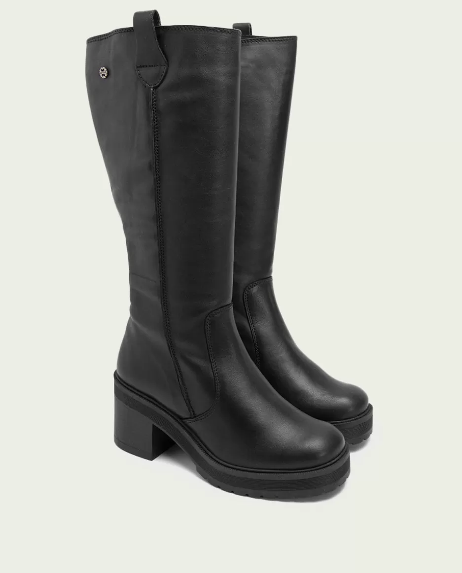 PORRONET Botas De Tacón Negro Con Cremallera Riva- Botas Mujer