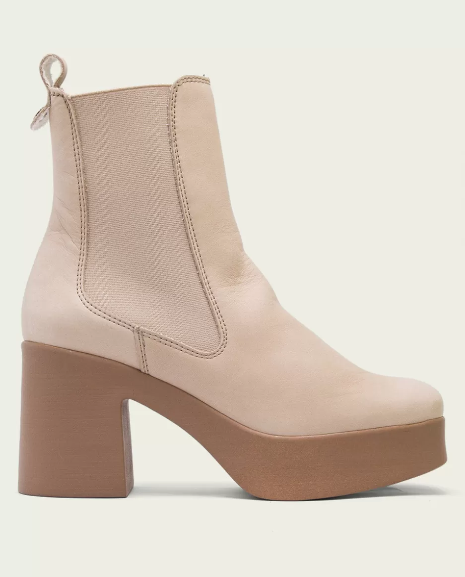 PORRONET Botines De Tacón Taupe Con Elasticos Laura- Botines Mujer