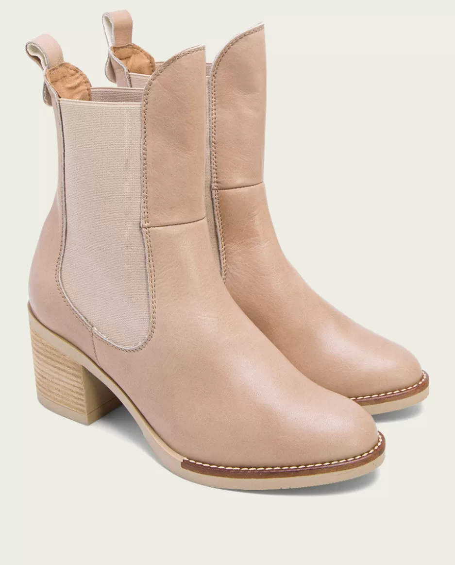 PORRONET Botines De Tacón Taupe Con Elasticos Nekane- Botines Mujer