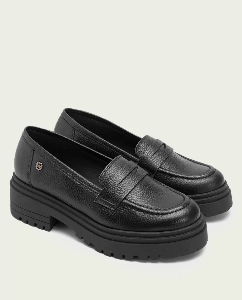 PORRONET Mocasines Planos Negros Sahira- Mocasines