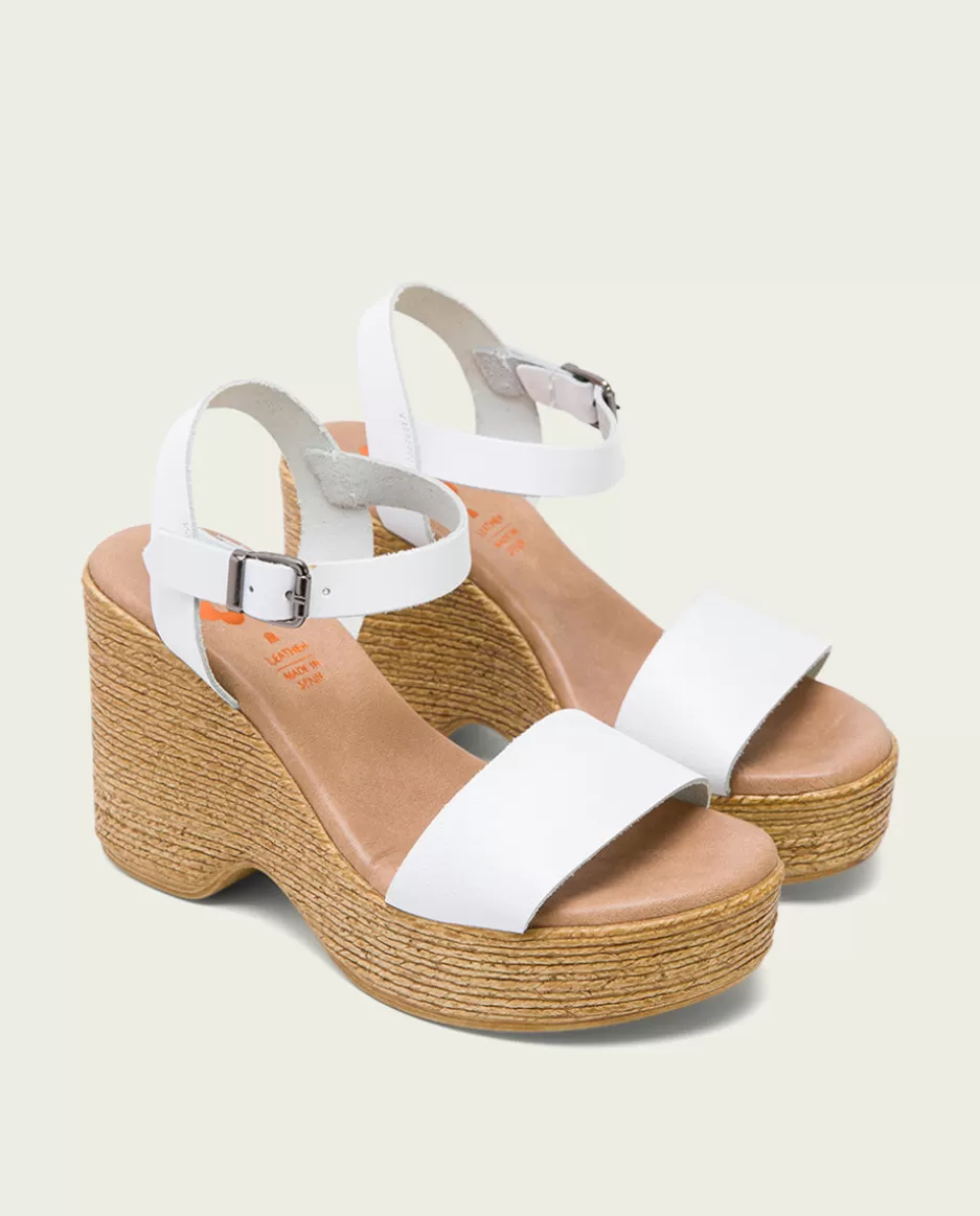 PORRONET Sandalia Tacón Alto Blanco Michele- Sandalias Cuña