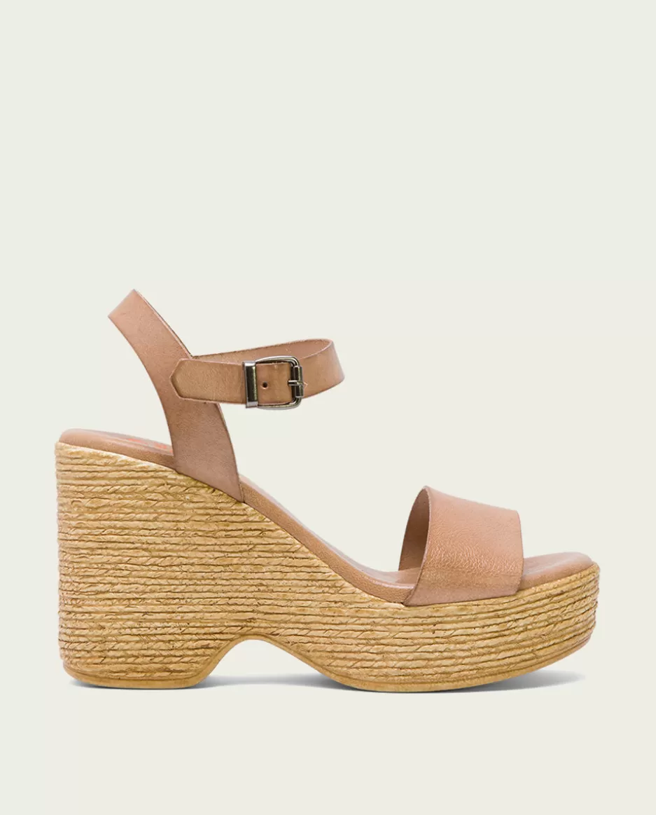 PORRONET Sandalia Tacón Alto Taupe Michele- Sandalias Cuña