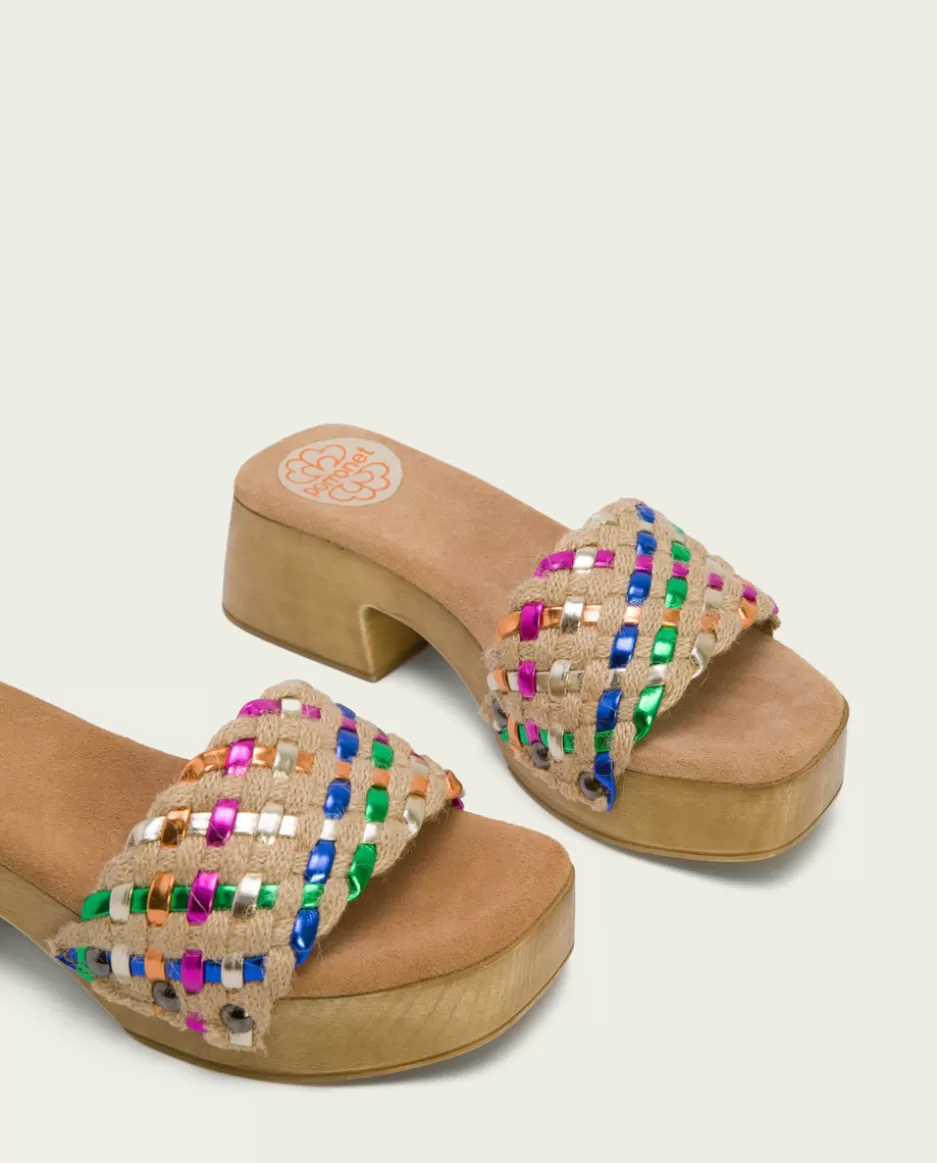 PORRONET Sandalia Tacón Bajo Multicolor Uma- Sandalias Tacón