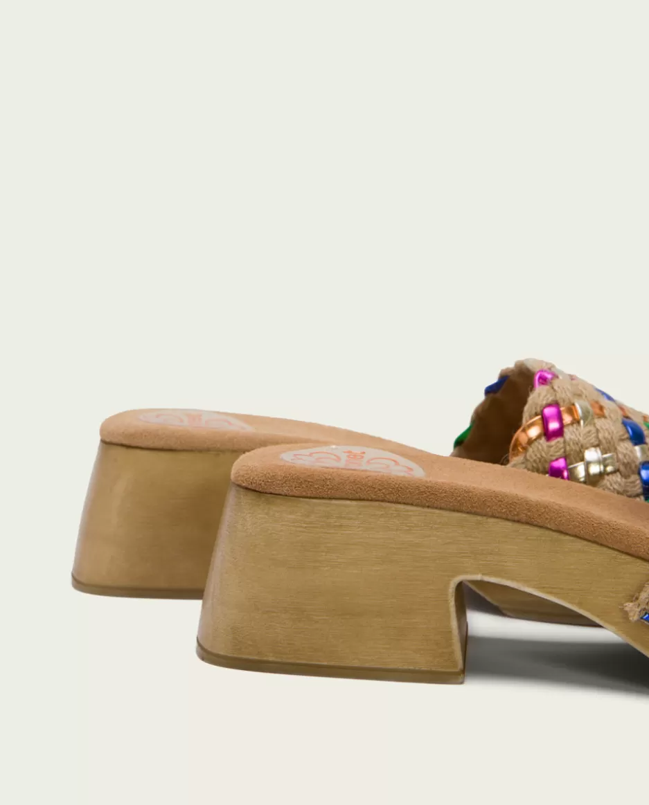 PORRONET Sandalia Tacón Bajo Multicolor Uma- Sandalias Tacón